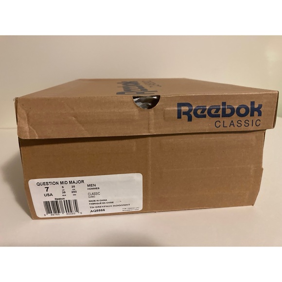 NWT Navy & Gray Reebok Question Mid Major ‘Georgetown’ Size 7 - Picture 5 of 5